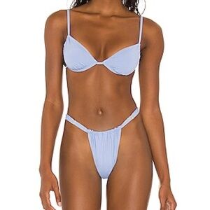 WeWoreWhat Ruched Underwire Bikini Top & Adjustable Bottoms